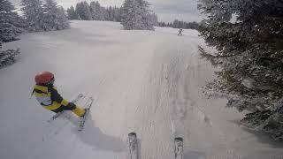 Crazy:) five years old hardcore Vincent& eight years old Luizka skiing in France. February 2018