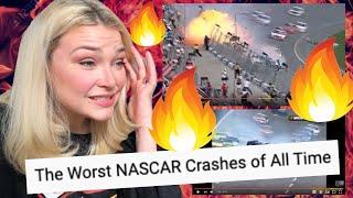 New Zealand Girl reacts to NASCAR WORST CRASHES