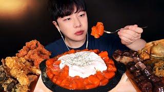 진짜 최고..죠스떡볶이 로제크림떡볶이 먹방 (ft. 순살치킨, 순대, 튀김) Cream Tteokbokki Fried Chicken Mukbang