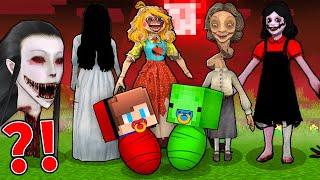 Baby Mikey and Baby JJ Adopted By SCARY LADIES in Minecraft (Maizen)