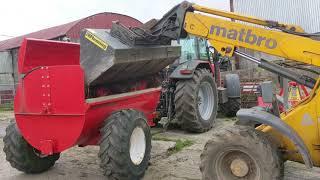 MF 6190 and Matbro TR200 spreading muck