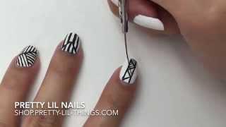 Black & White Geometry 黑白幾何線條 by Pretty Lil Nails