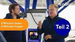 Ausstattung von Ladeparks | EnBW 5 Minuten laden, 5 Minuten fragen