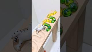 Wooden ️ Tracks ️ Marble Run Race #4 ASMR  SATISFYING  #shorts #marblerun #marblerunrace #asmr