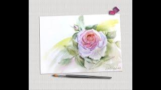 Watercolor painting tutorial. Watercolor rose. BabiichukArt. Роза акварелью. Акварельная роза