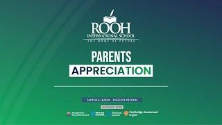 Gratitude from our proud parents | ROOH INTERNATIONAL SCHOOL
