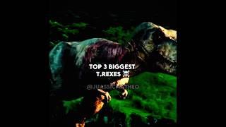 Top 3 biggest T.Rexes ️ | #jurassicpark #jurassicworld #jurassic #edit #shorts #trexs #top3