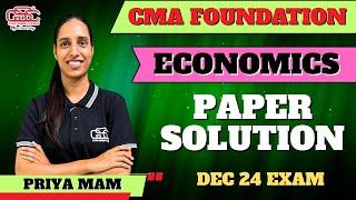 CMA FOUNDATION ECONOMICS DEC 24 EXAM DETAIL PAPER SOLUTIONS | GYAN SAGAR CLASSES |