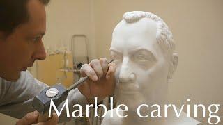 Carving the Marble / Marble bust / Stone carving / Steinbildhauer / Portrait aus Marmor