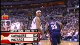 Lebron James 41 pts vs Gilbert Arenas 34 pts, playoffs 2006, cavs vs wizards game 3