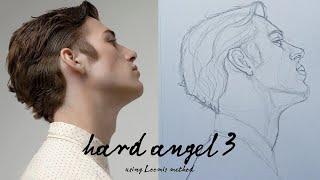 How to draw a portrait using Loomis_hard angle 3