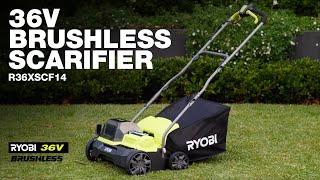 RYOBI 36V Brushless Scarifier (R36XSCF14) in action