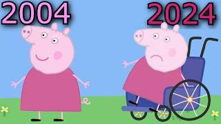 Peppa Pig family 2004 vs 2024 if aged more realistic