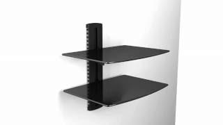 Aluminum/Tempered Glass Double Deck DVD Mount DVD212 - 502843BK