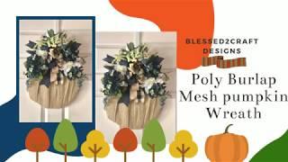 Poly Burlap Pumpkin Wreath