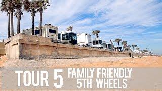 Tour 5 Family Friendly 5th Wheels: Perfect for Full Time Traveling Families!