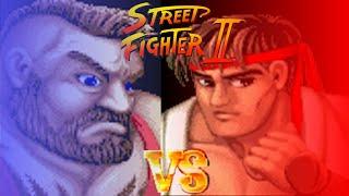 Zangief VS Ryu - Street Fighter 2 - "Ryu Theme" - Multiplayer Gameplay