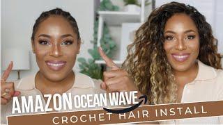 AMAZON OMBRE OCEAN WAVE CROCHET HAIR INSTALL| LIA LAVON