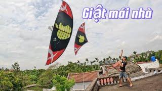HIEU TONY | Thử thách giật tay diều cbon 20 mét trên mái nhà | Và cái kết .....?