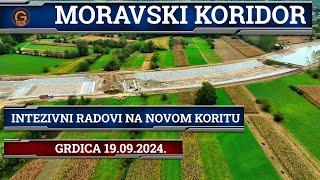 Moravski koridor - Intezivni radovi na novom koritu 19.09.2024.