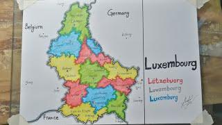 How to draw Luxembourg map easy SAAD