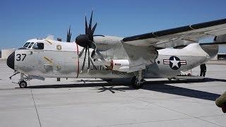 Parking a US Navy Grumman C-2 Greyhound - Wings Folded