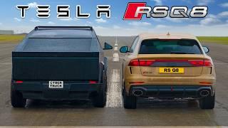 Tesla Cyberbeast vs Audi RSQ8 Perf: WYŚCIG