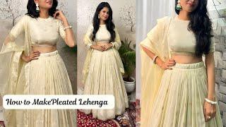 Perfact Pleated Lehenga Cutting And Stitching/Lehenga Dress /How To Make Pleated Lehenga