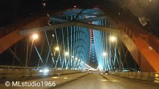 Night trip on the Bugrinsky bridge