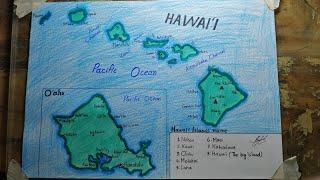 How to draw Hawaii map easy SAAD