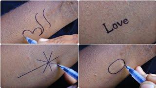 Love Mom // U love // spider tattoo with net  // simple tattoo designs with pen