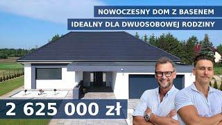 Nowoczesny dom parterowy z basenem dla dwojga od Mr. House