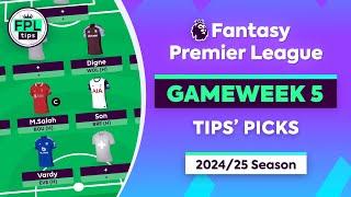 FPL GW5: TIPS' PICKS | Son, Vardy & Digne | Gameweek 5 | Fantasy Premier League 2024/25