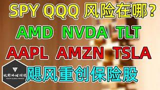 美股 SPY、QQQ风险点在哪？AAPL、AMZN、TSLA、AMD、NVDA，本周前瞻！TLT更新！飓风重创保险股！