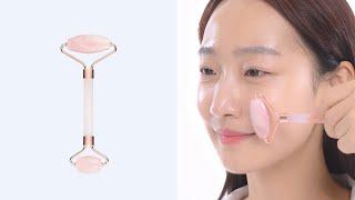 How to Use Beauty Roller | Wishtrend X WisthrendTV Rose Quartz Beauty Roller (바이위시트렌드 로즈 쿼츠 뷰티 롤러)