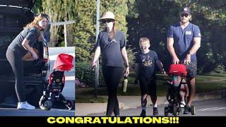 Chris Pratt and pregnant wife Katherine Schwarzenegger enjoy family stroll in LA with kids