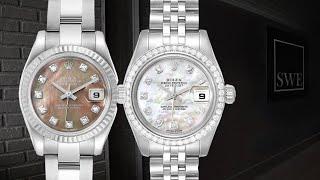 Rolex Datejust Steel White Gold Mother of Pearl Ladies Watches - Dark 179174 vs Light 179384 Dial