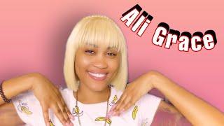 Watch me install this shiny and cute 613 bob wig with bangs!-ft Ali Grace Hair