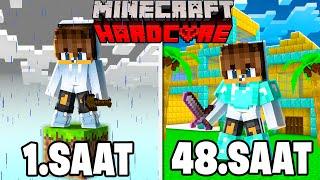 Minecraft Sadece BİR BLOK ÜZERİNDE 48 Saat Hayatta kalmak!