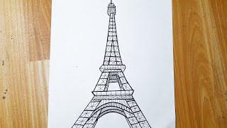 How To Draw Eiffel Tower Easy Step By Step