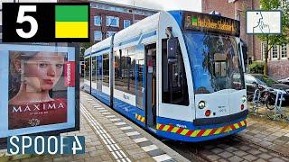 Cabinerit Tram 5 (Amsterdam) | Station Zuid - Zoutkeetsgracht (Tram Driver's POV)