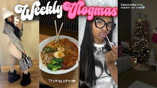 WEEKLY VLOGMAS | Decorate My Room 4 Christmas + Tryin Pho + Itchy Prank + Getting In Holiday Spirit!