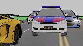 Low Poly Blender Animation Police Chase (The Lambo Race) using Blender software on insurance