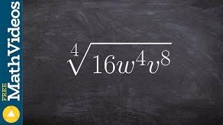 Finding the fourth root of an expression to higher powers, fourth root