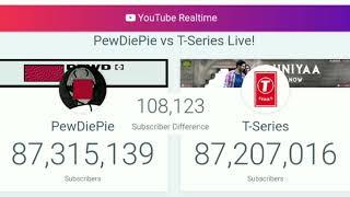 PEWDIEPIE VS T-SERIES LIVE SUBSCRIBE COUNT by RM TECHNICAL