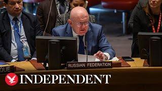 Russia's ambassador to United Nations interrupts minute's silence for Ukraine