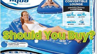 Review Aqua Premium Convertible Ultimate Pool Lounger, Inflatable Pool Float, Heavy Duty