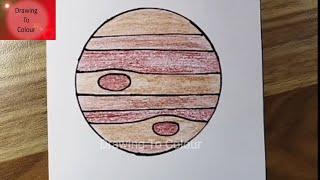 Jupiter Planet Drawing | How To Draw Jupiter Planet Easy Step by Step by Drawing To Colour #drawing