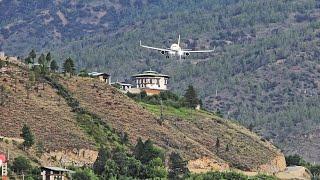 "Flying Over the Roof of the World: Paro Airport's Nail-Biting Arrival" #aviation #paroairport