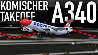 Komischer Start! A340 kommt kaum in die Luft! AeroNews